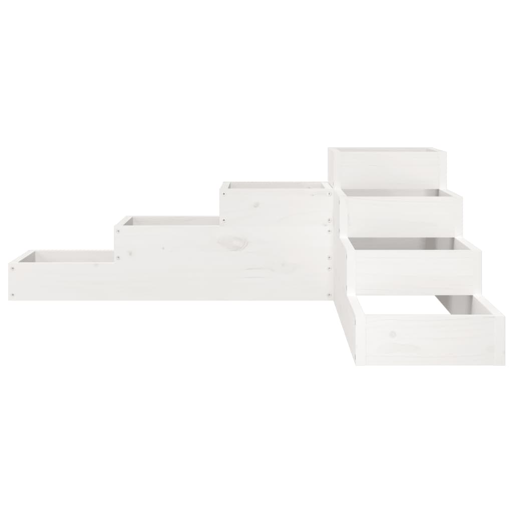 Floreira com 4 níveis 106x104,5x36 cm pinho maciço branco