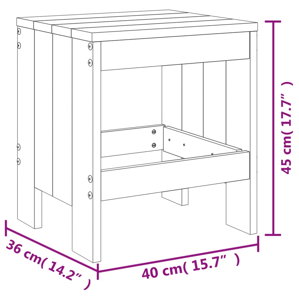 Bancos de jardim 2 pcs 40x36x45 cm pinho maciço cinzento