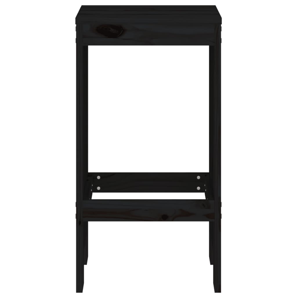 Bancos de bar 2 pcs 40x36x75 cm madeira de pinho maciça preto
