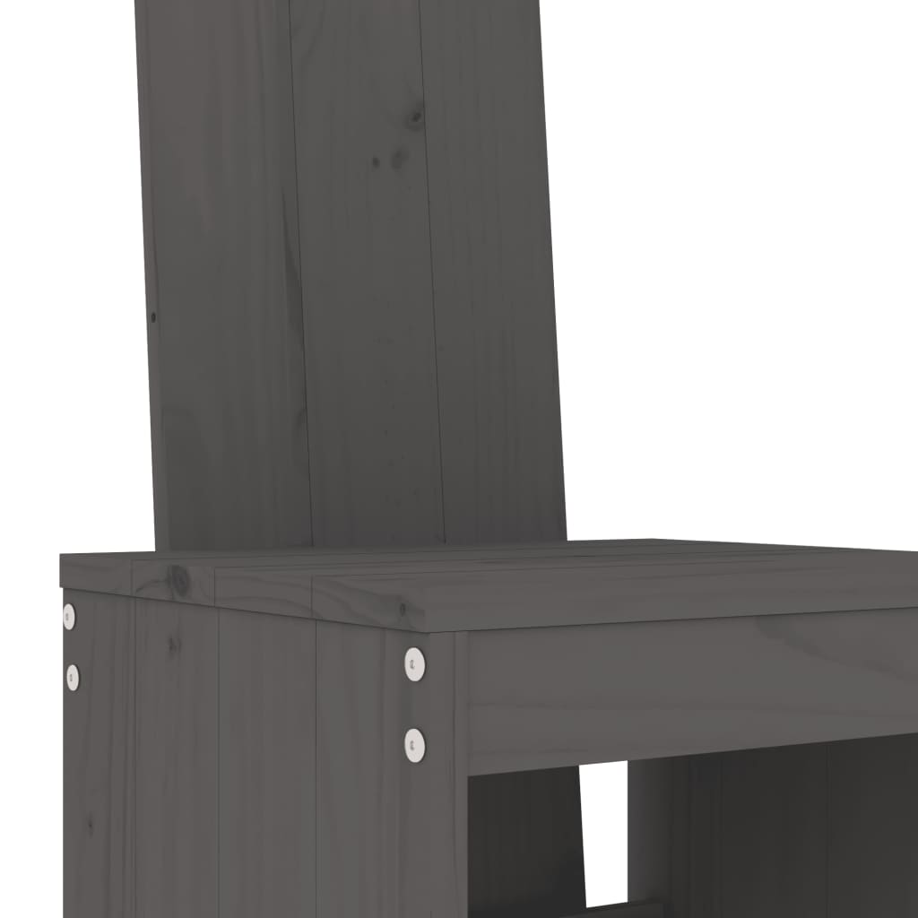 Cadeiras de bar 2 pcs 40x42x120 cm pinho maciço cinzento