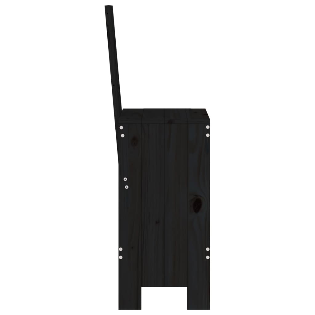 Cadeiras de bar 2 pcs 40x42x120 cm pinho maciço preto