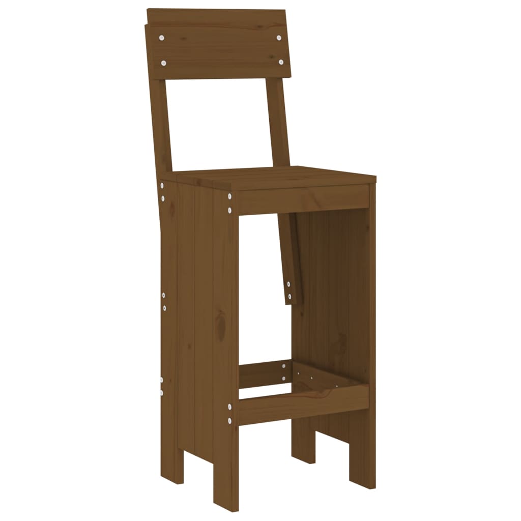Cadeiras de bar 2 pcs 40x48,5x115,5cm pinho maciço castanho-mel