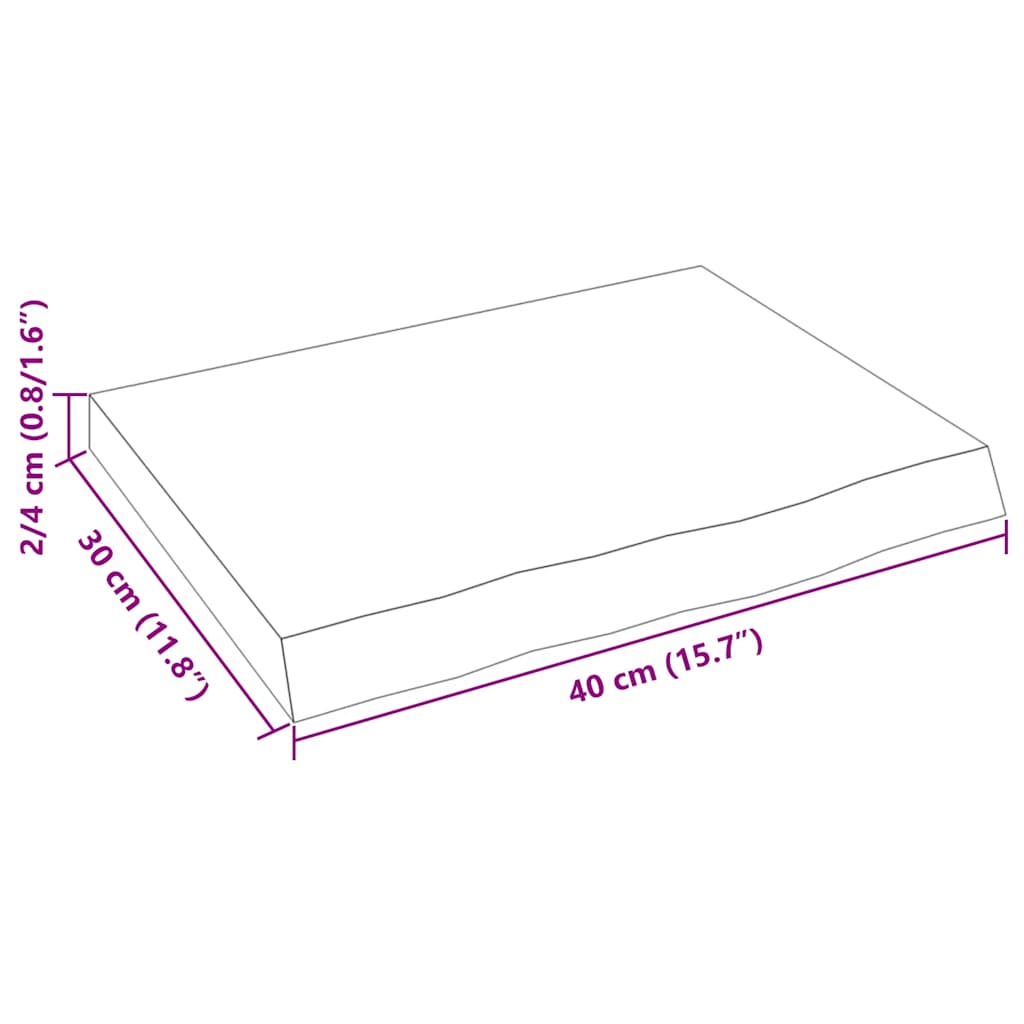 Prateleira de parede 40x30x(2-4) cm carvalho maciço não tratado