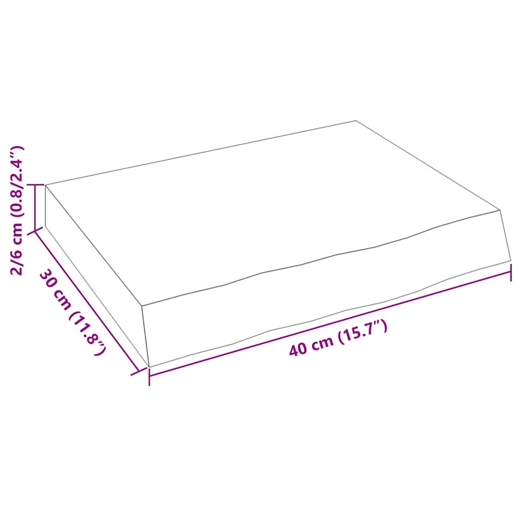 Prateleira de parede 40x30x(2-6) cm carvalho maciço não tratado