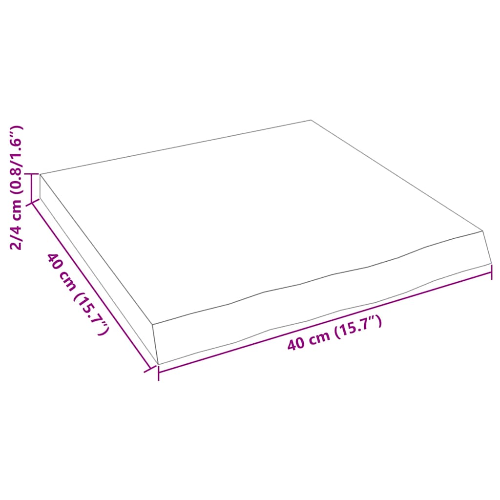 Prateleira de parede 40x40x(2-4) cm carvalho maciço não tratado