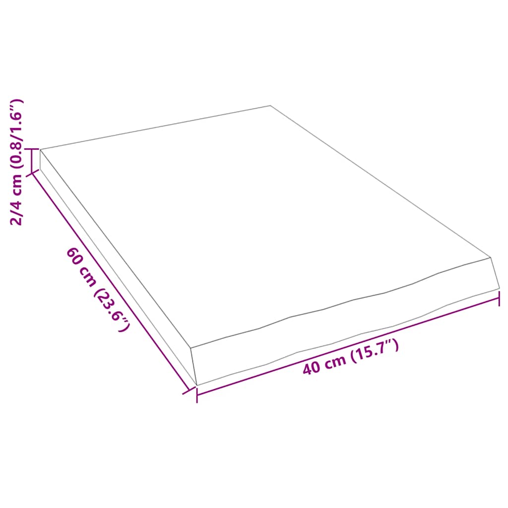 Prateleira de parede 40x60x(2-4) cm carvalho maciço não tratado