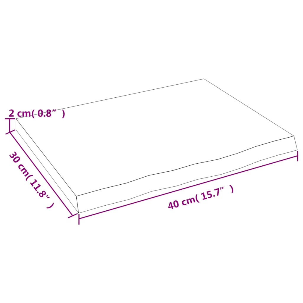 Prateleira de parede 40x30x2 cm carvalho tratado castanho-claro