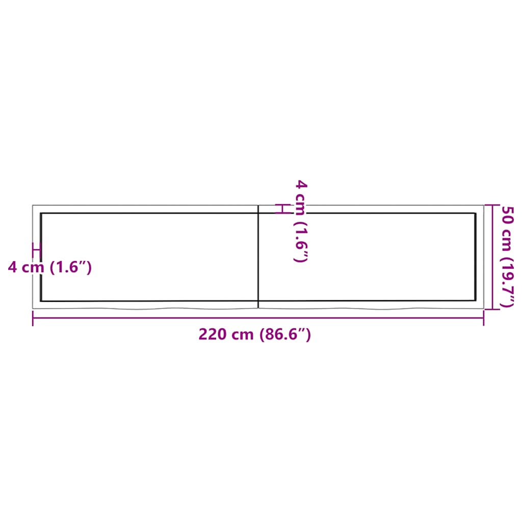 Prateleira de parede 220x50x(2-6) cm carvalho tratado castanho