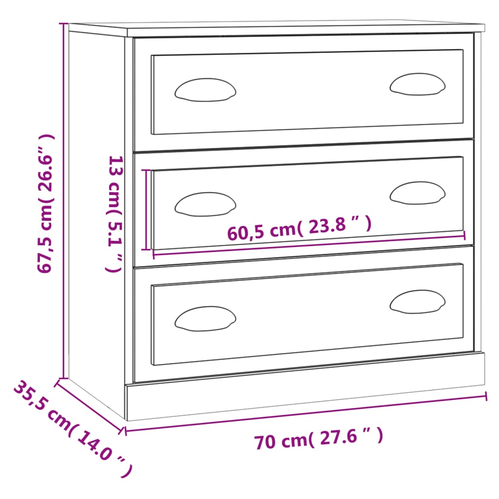 Aparadores 2 pcs derivados de madeira branco