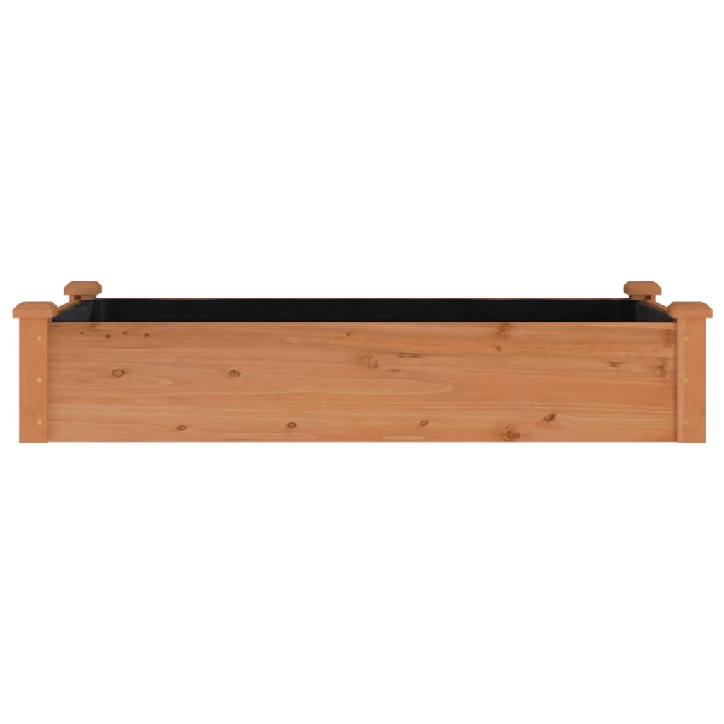 Canteiro elevado c/ forro 120x60x25 cm abeto maciço castanho