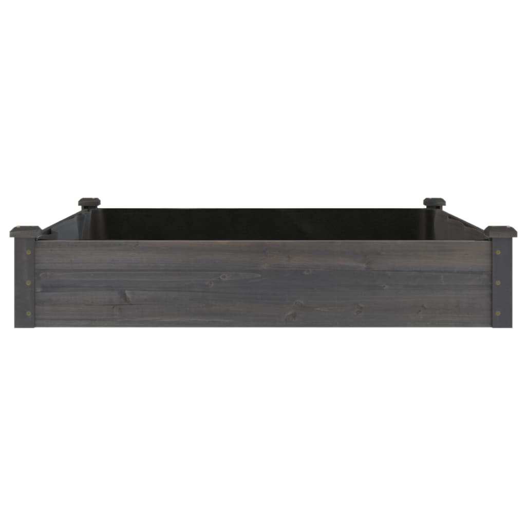 Canteiro elevado c/ forro 120x120x25 cm abeto maciço cinzento