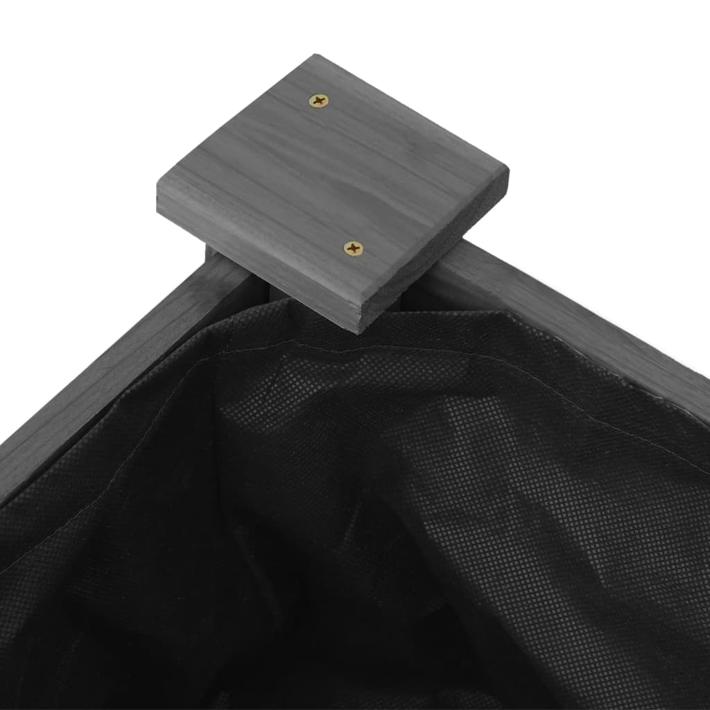 Canteiro elevado c/ forro 120x120x25 cm abeto maciço cinzento