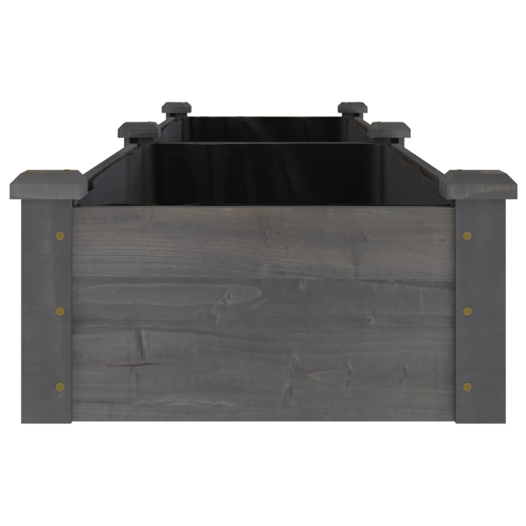 Canteiro elevado c/ forro 240x45x25 cm abeto maciço cinzento