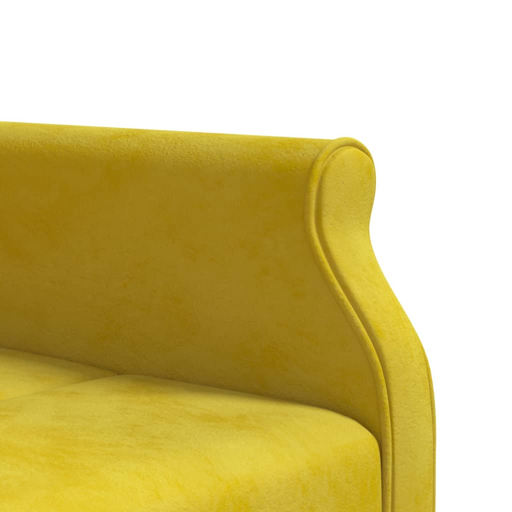 Sofá-cama em forma de L 271x140x70 cm veludo amarelo