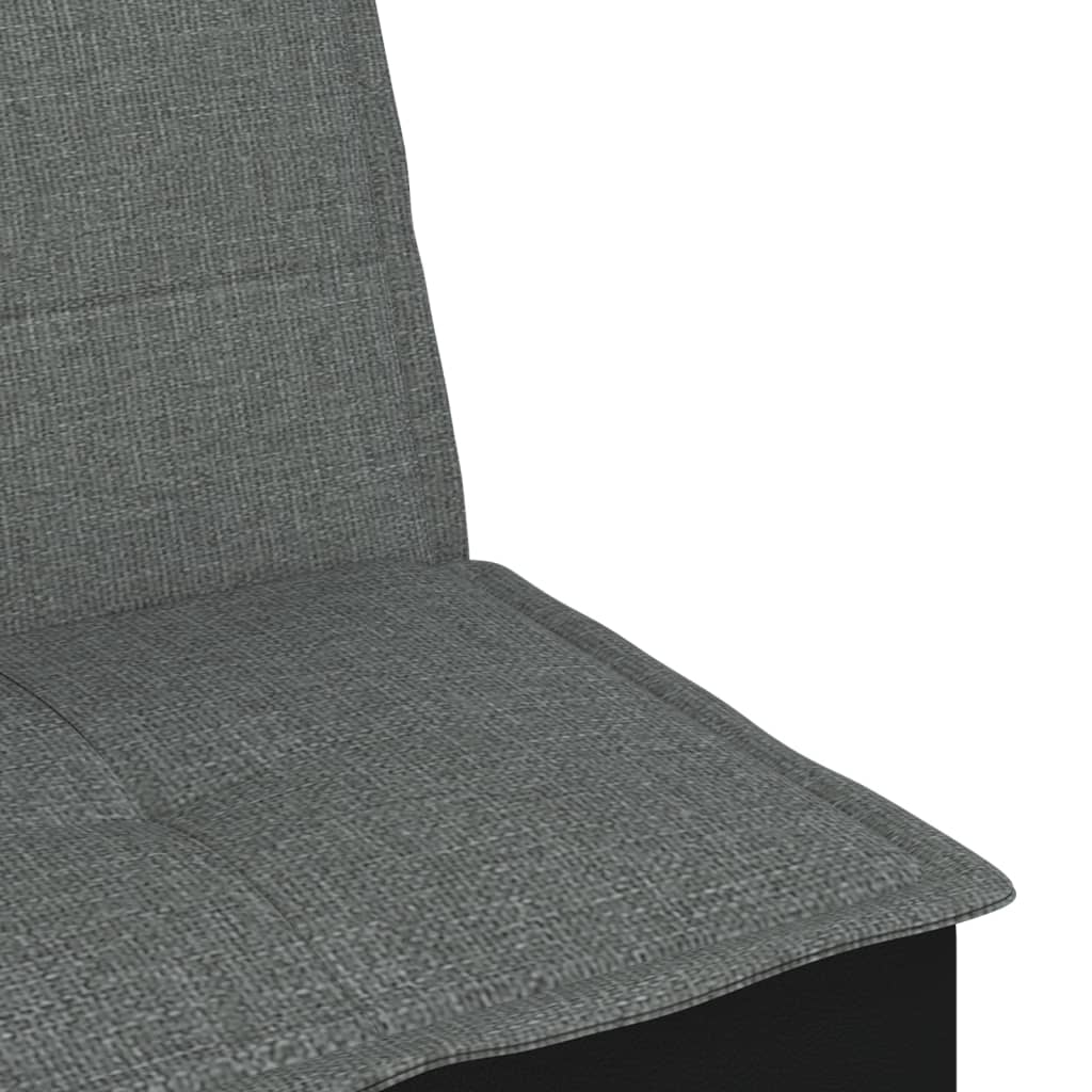 Sofá-cama em forma de L 255x140x70 cm tecido cinzento-escuro