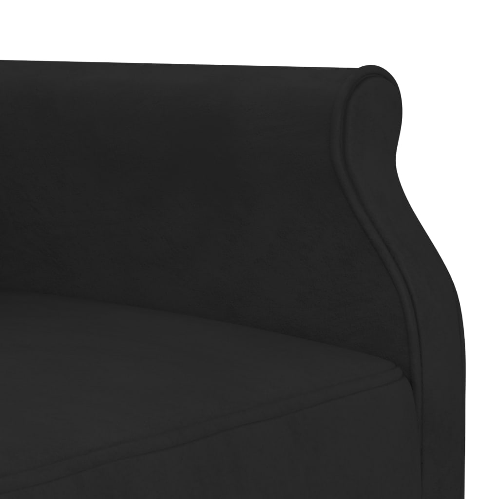 Sofá-cama em forma de L 271x140x70 cm veludo preto
