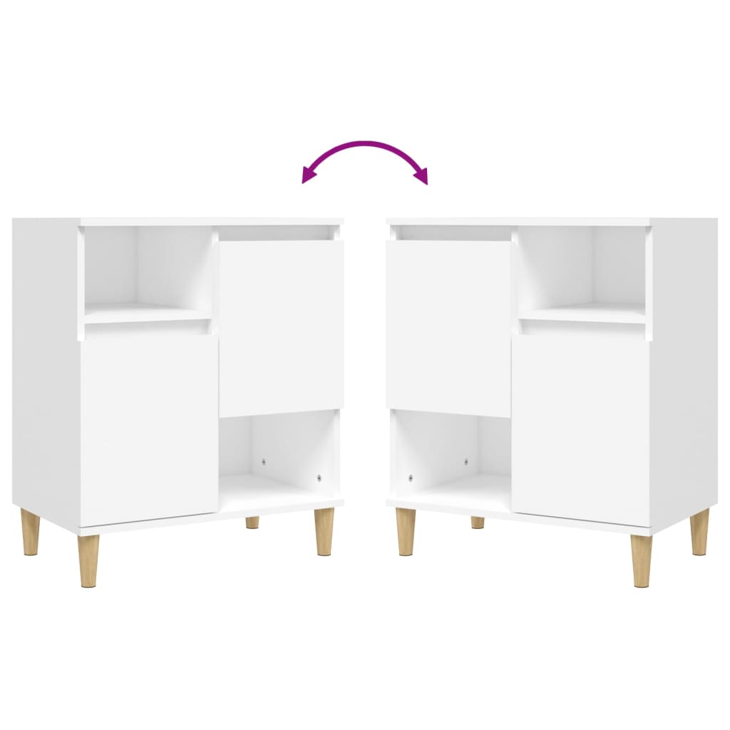 Aparadores 2 pcs 60x35x70 cm derivados de madeira branco