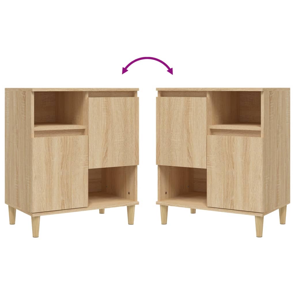 Aparadores 2 pcs 60x35x70 cm derivados madeira carvalho sonoma