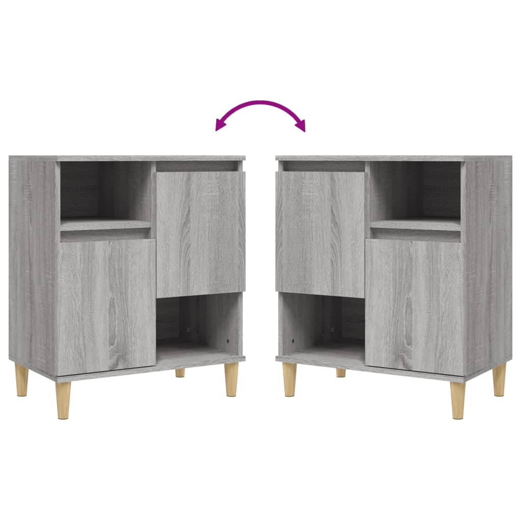 Aparadores 2 pcs 60x35x70 cm derivados madeira cinza sonoma