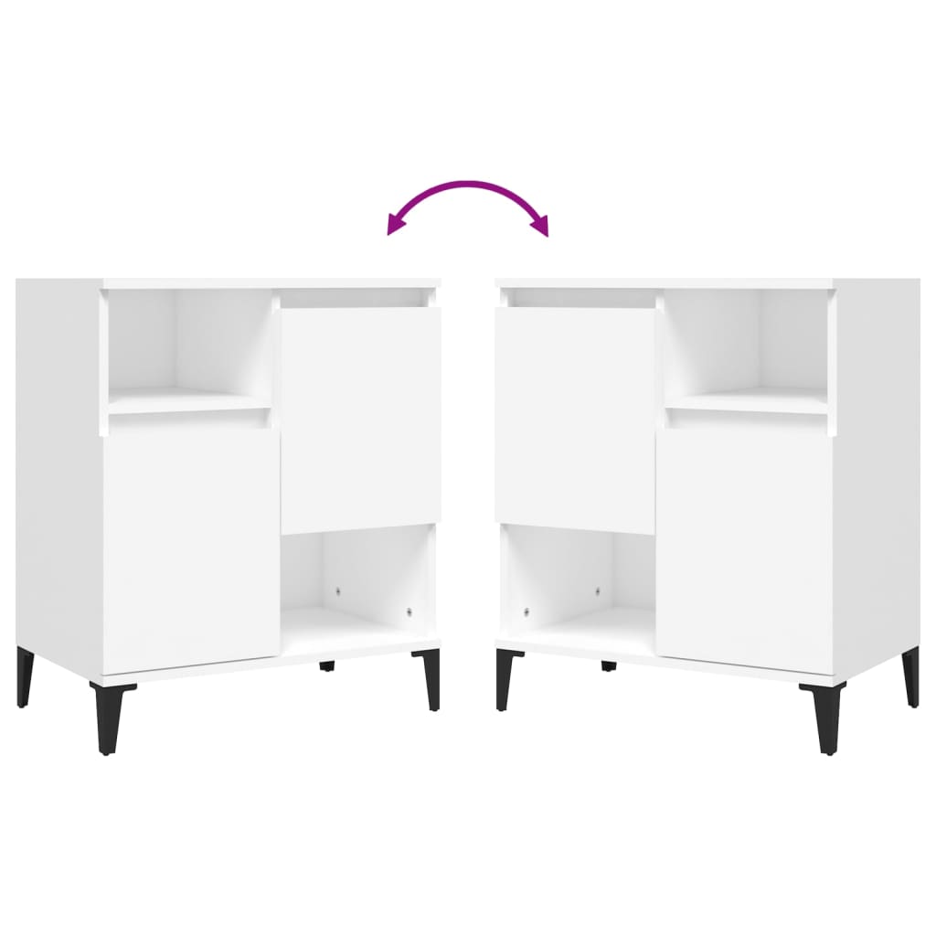 Aparadores 2 pcs 60x35x70 cm derivados de madeira branco