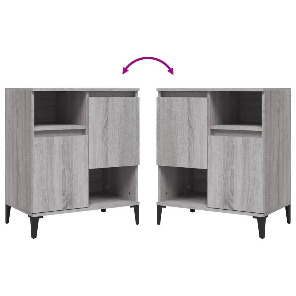 Aparadores 2 pcs 60x35x70 cm derivados madeira cinza sonoma