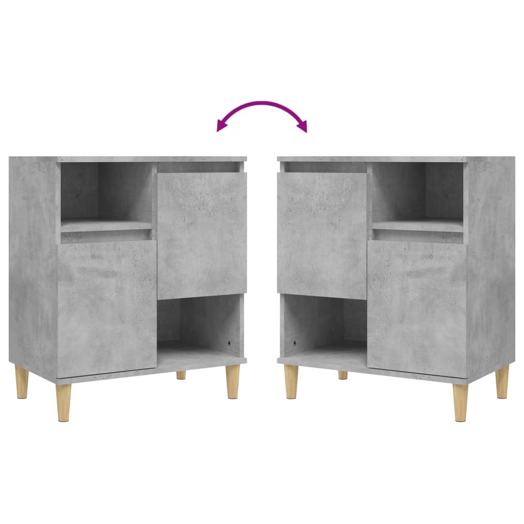 Aparadores 3 pcs 60x35x70 cm derivados de madeira cinza cimento
