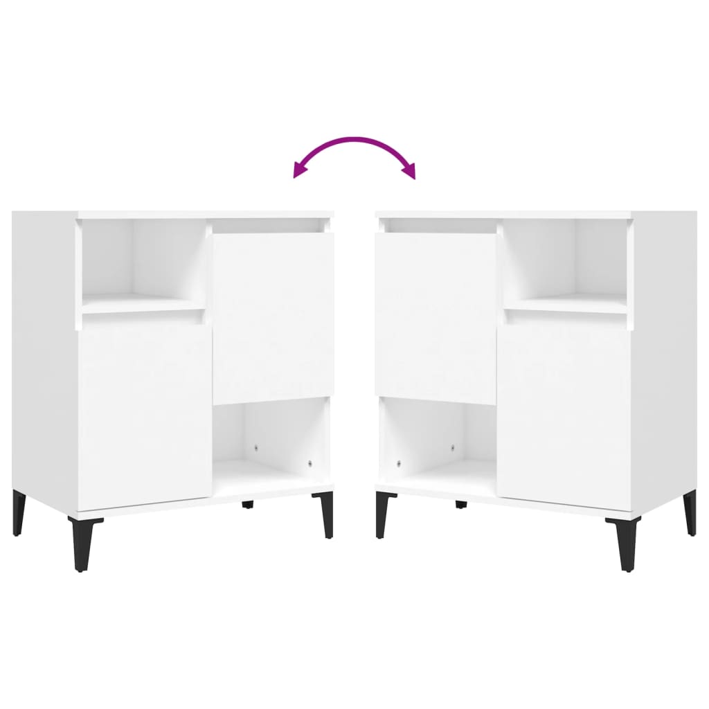Aparadores 3 pcs 60x35x70 cm derivados de madeira branco