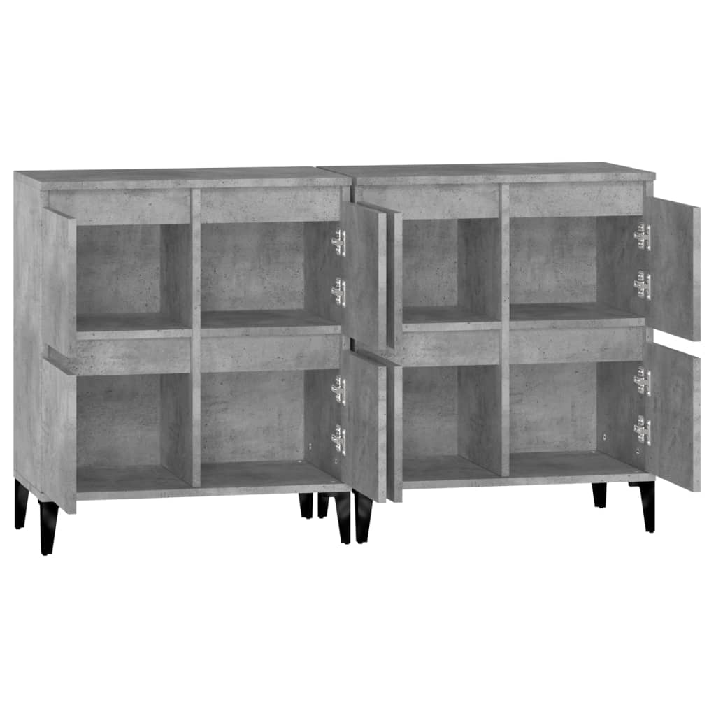 Aparadores 2 pcs 60x35x70 cm derivados de madeira cinza cimento