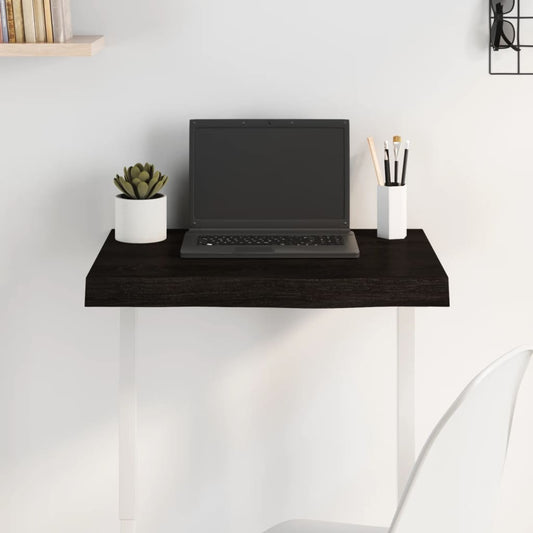 Tampo de mesa 60x40x(2-6) cm carvalho tratado castanho-escuro