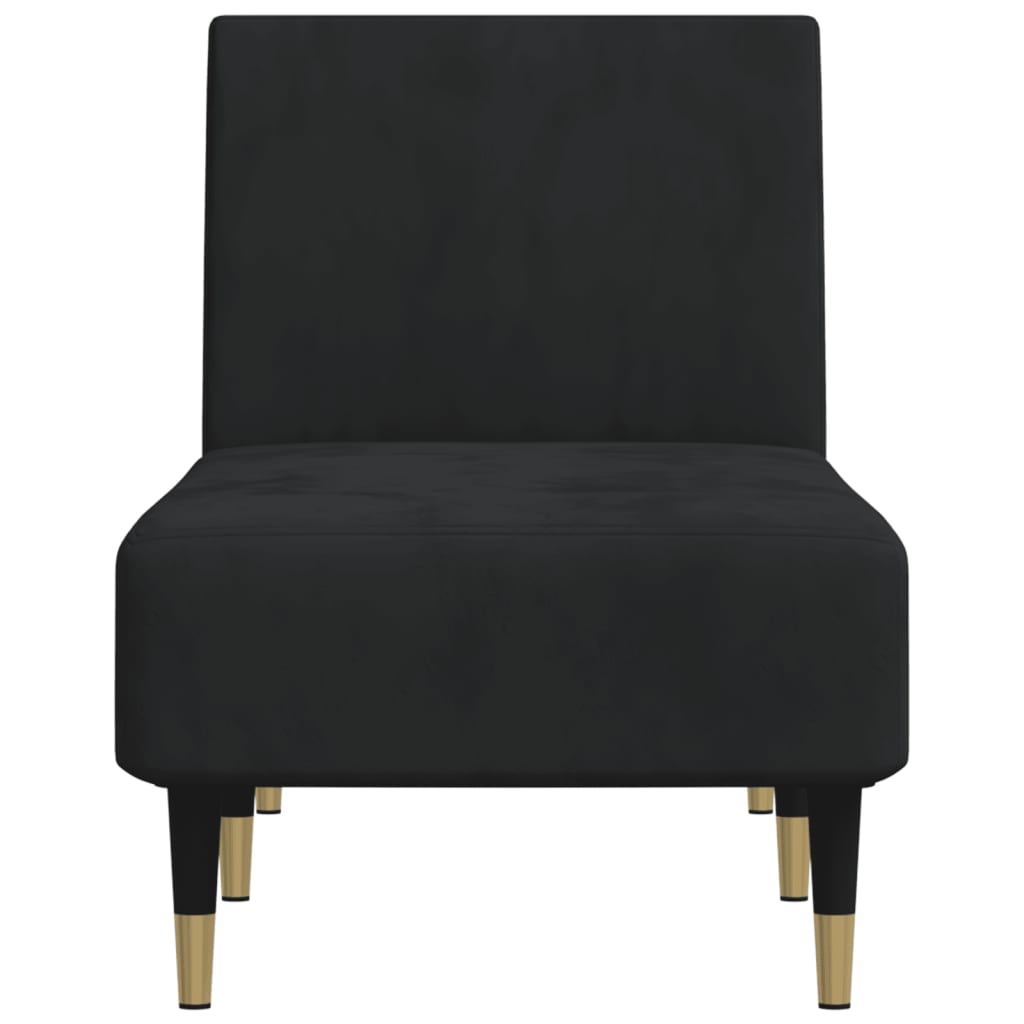 Chaise longue veludo preto