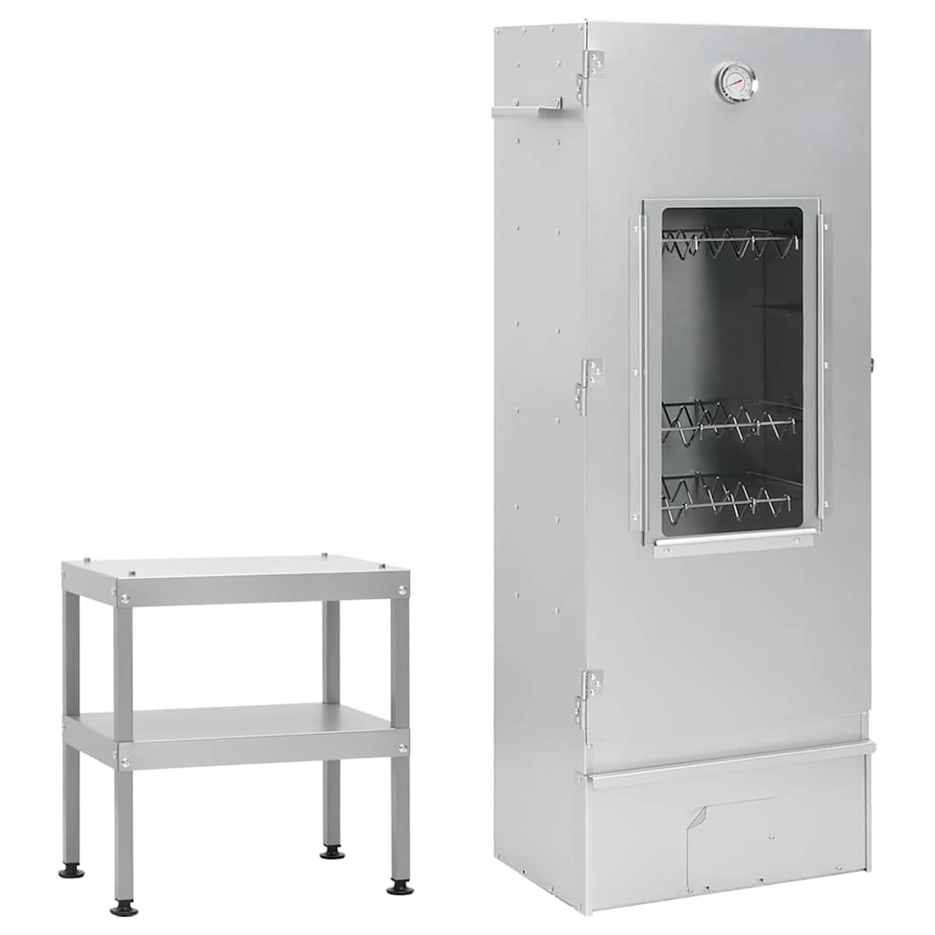 Defumador com mesa aço galvanizado