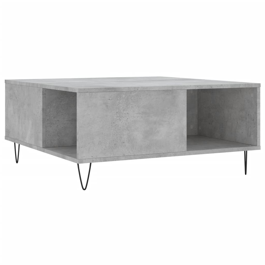Mesa de centro 80x80x36,5 cm derivados madeira cinzento cimento