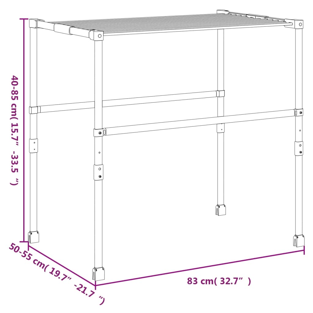 Estendal 83x(50-55)x(40-85) cm alumínio