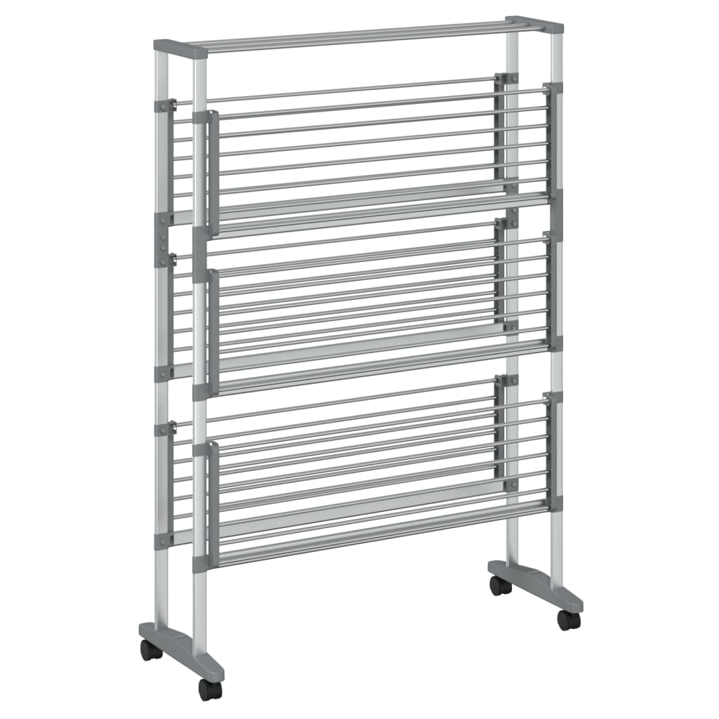 Estendal de roupa com rodas 89x64x129 cm alumínio