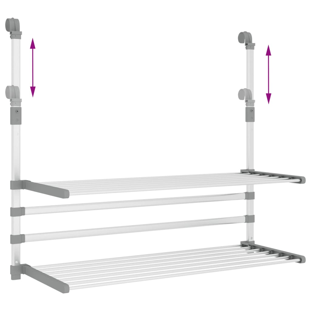 Estendal para varanda 89x25x(60-95) cm alumínio