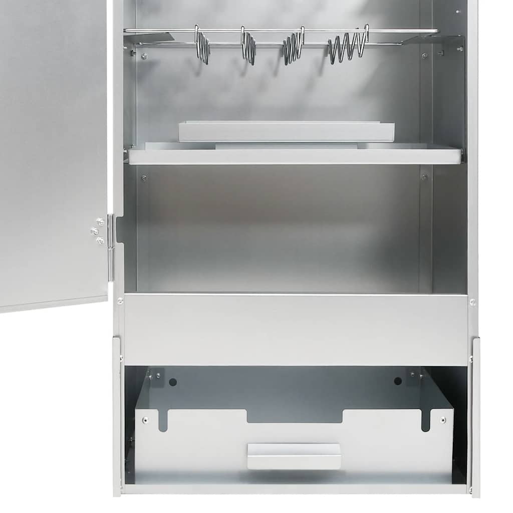 Defumador BBQ c/ aparas madeira 44,5x29x110 cm aço galvanizado