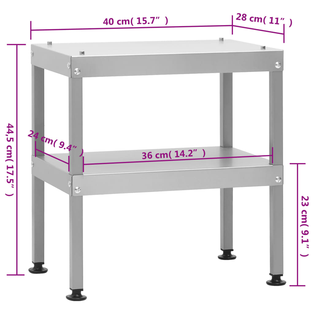 Mesa para forno defumador 40x28x44,5 cm aço galvanizado