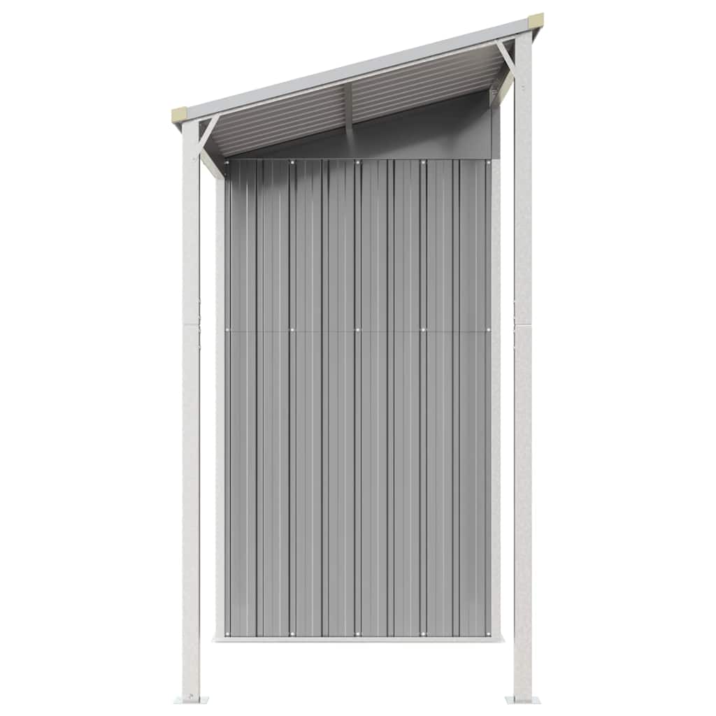 Abrigo de jardim com teto extensível cinza claro 277x107x181 cm aço