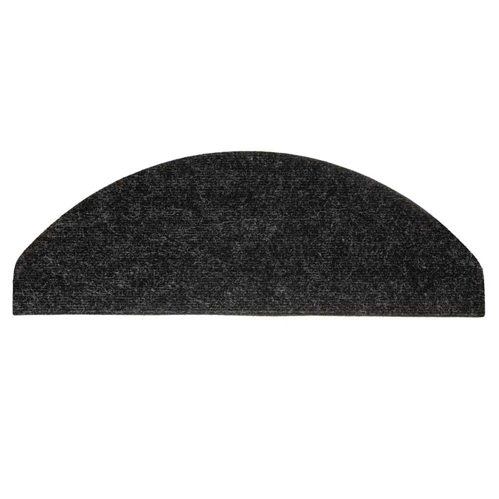 Tapetes de escada adesivos 10 pcs 65x22,5x3,5 cm antracite