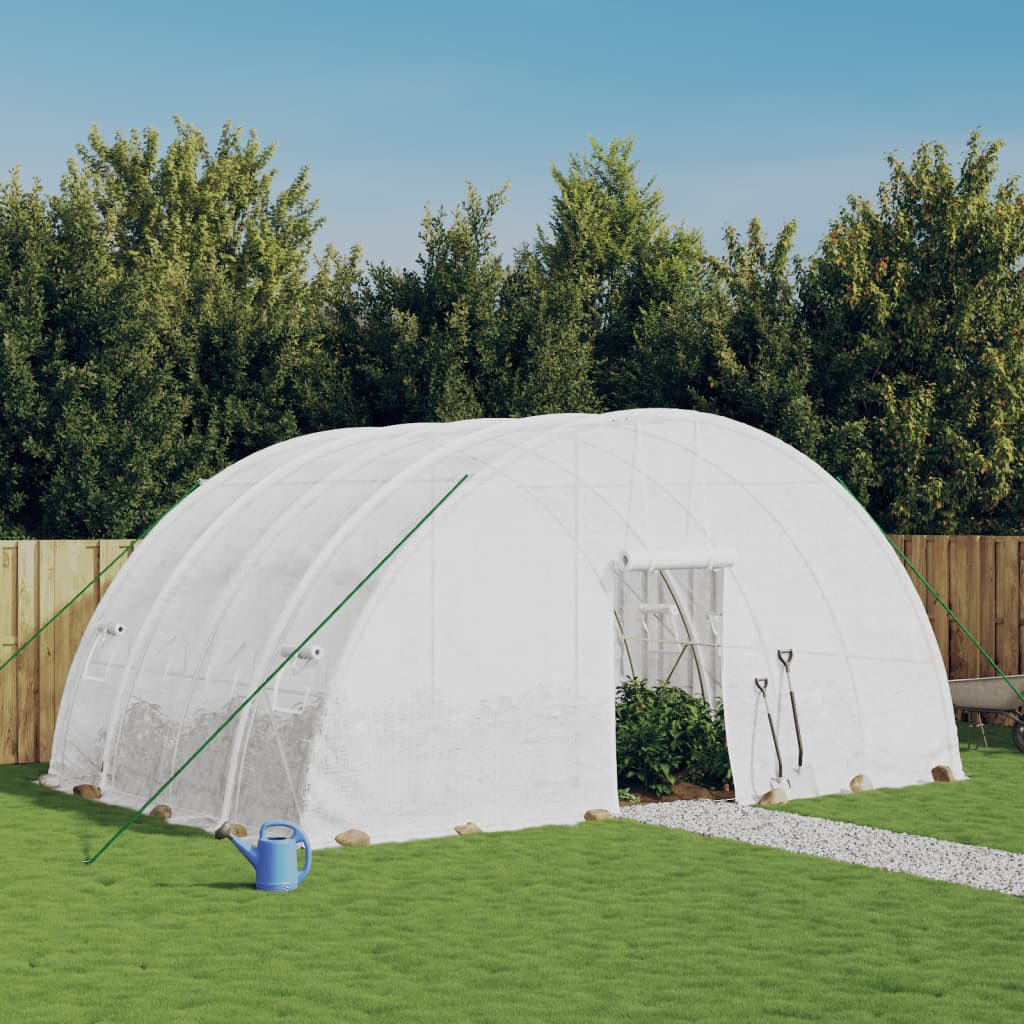 Estufa com estrutura de aço branca 24 m² 6x4x2,85 m