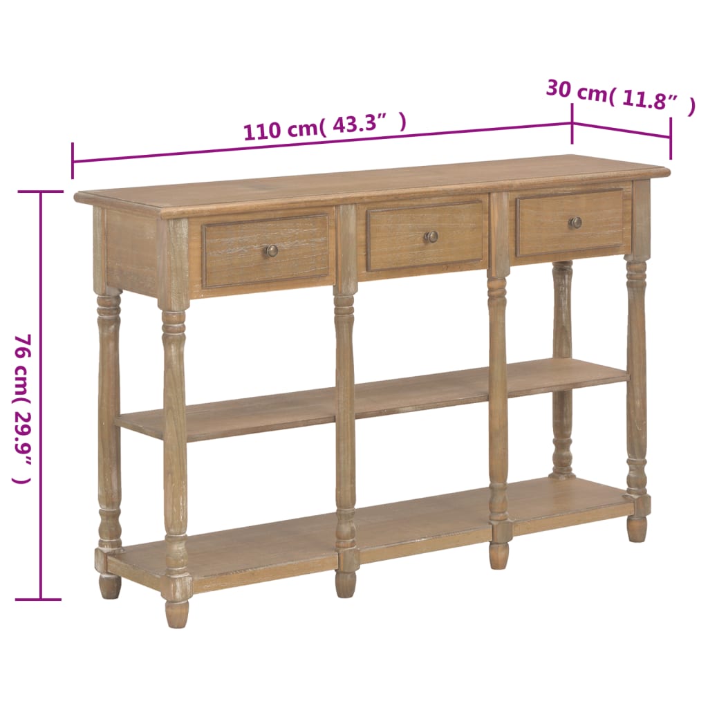 Mesa consola 110x30x76 cm derivados de madeira