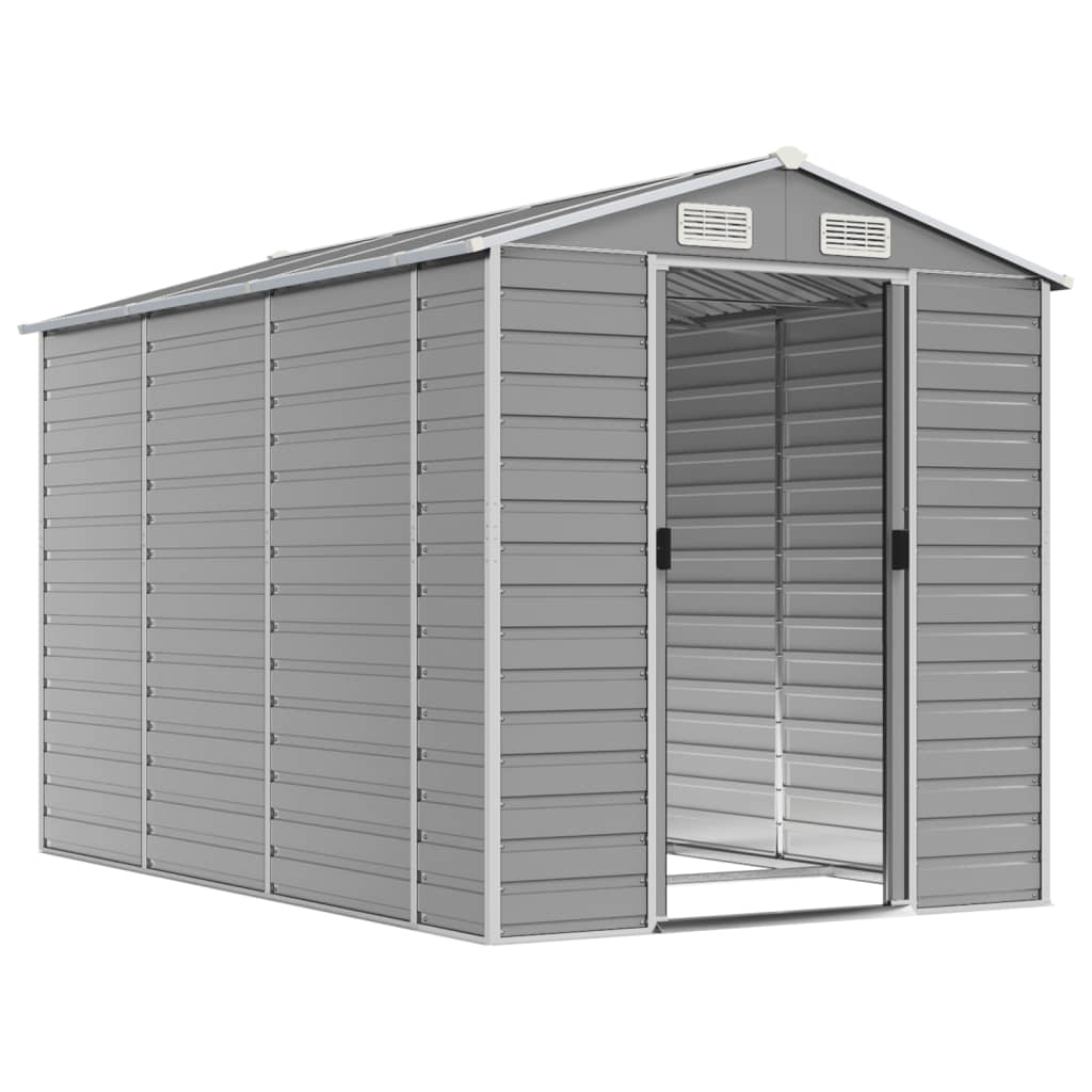 Abrigo de jardim cinza claro 191x300x198 cm aço galvanizado