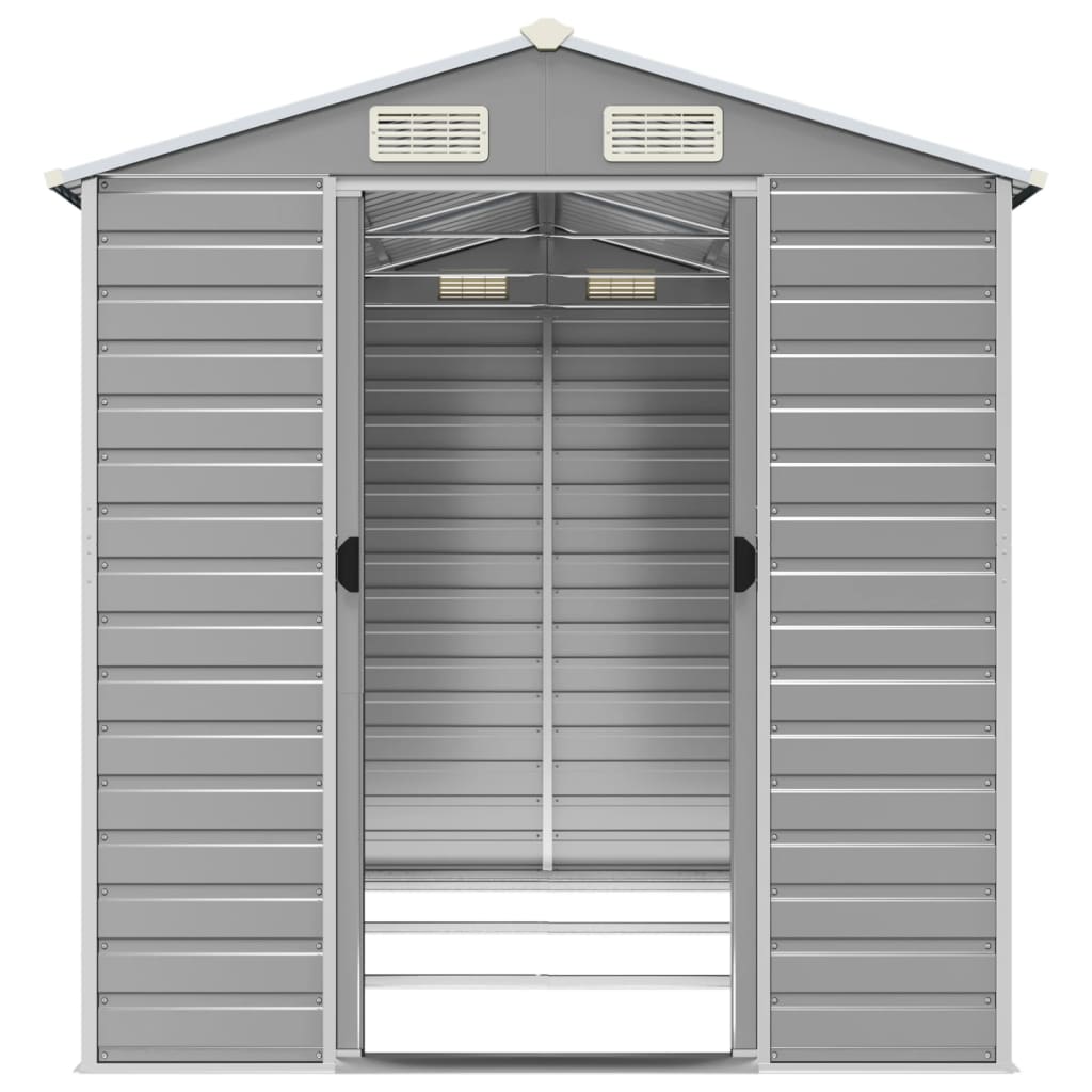 Abrigo de jardim cinza claro 191x300x198 cm aço galvanizado