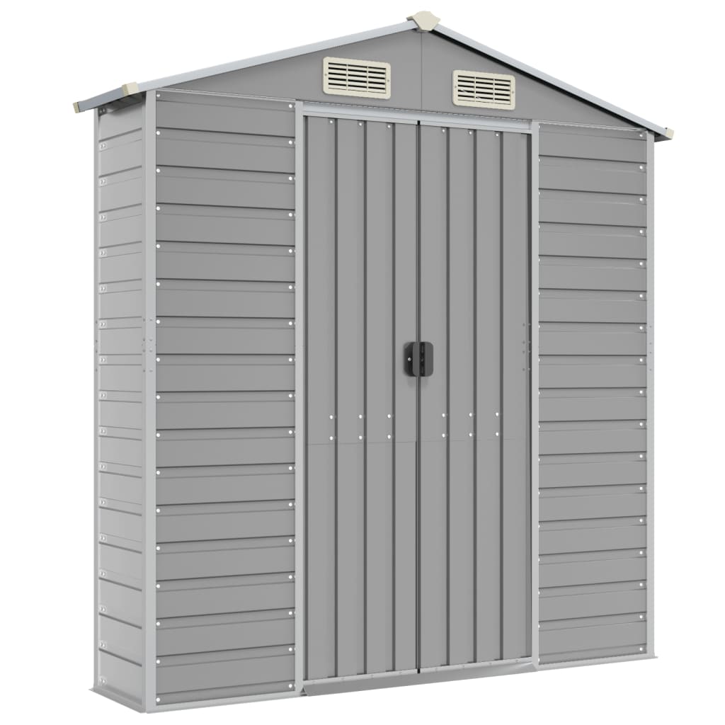 Abrigo de jardim cinza claro 191x300x198 cm aço galvanizado