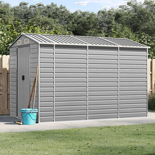 Abrigo de jardim cinza claro 191x300x198 cm aço galvanizado