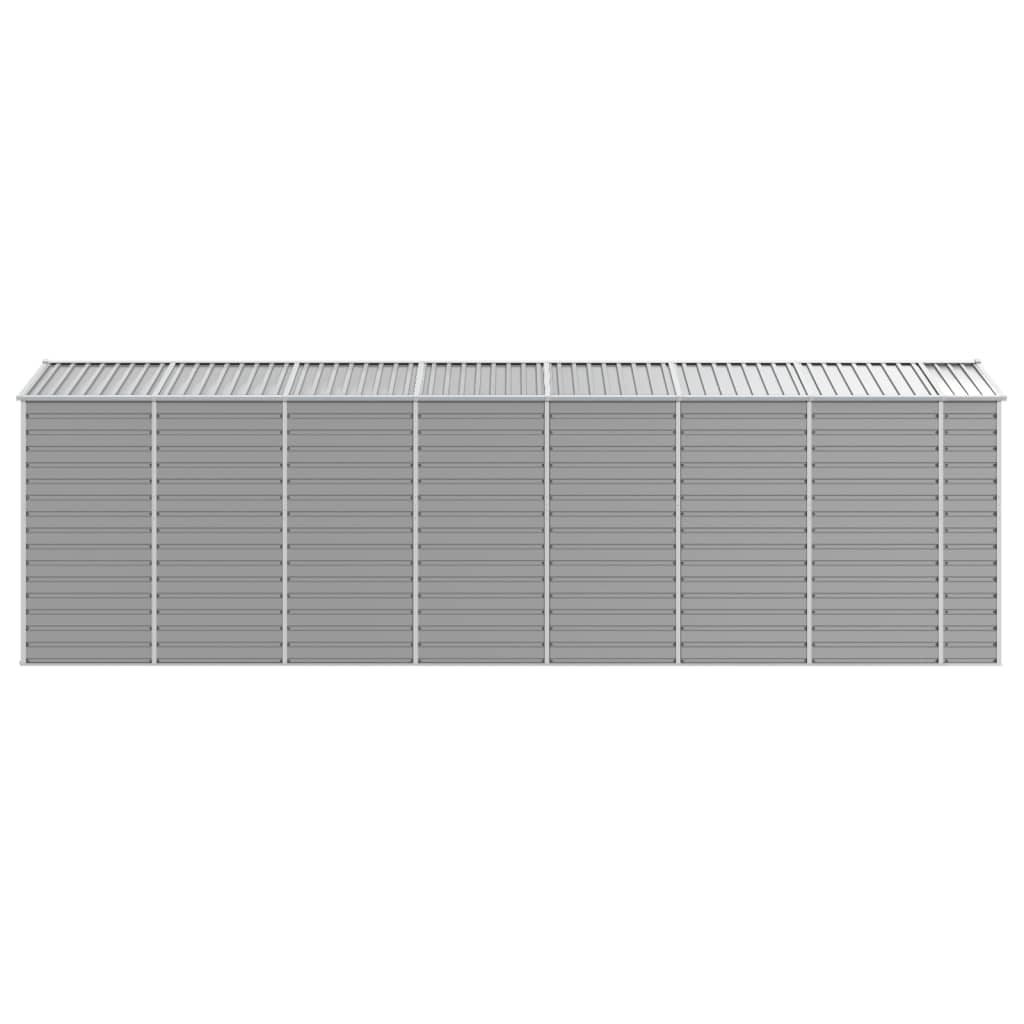 Abrigo de jardim cinza claro 191x640x198 cm aço galvanizado