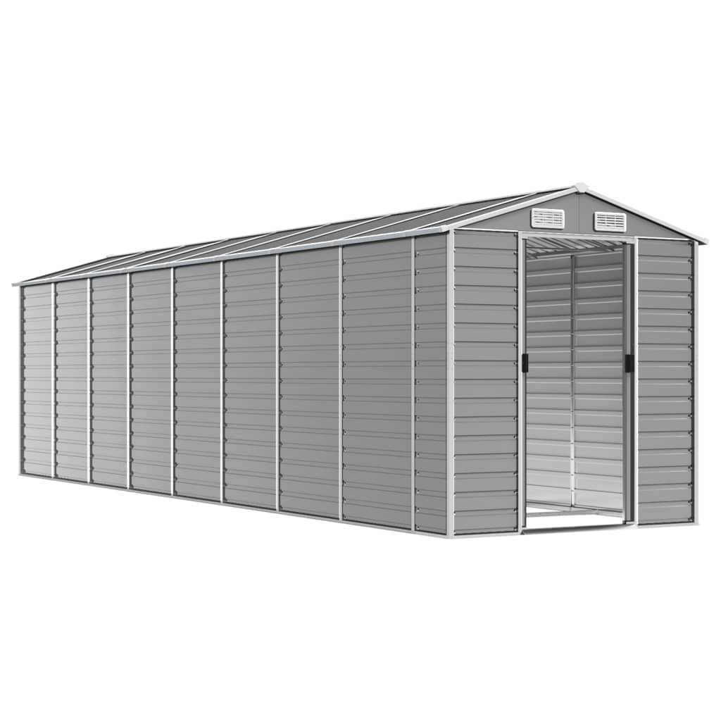 Abrigo de jardim cinza claro 191x725x198 cm aço galvanizado