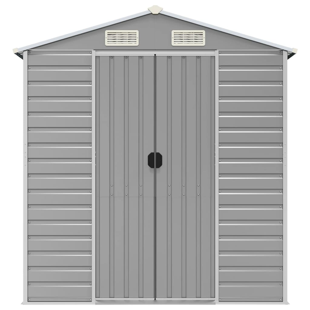 Abrigo de jardim cinza claro 191x725x198 cm aço galvanizado