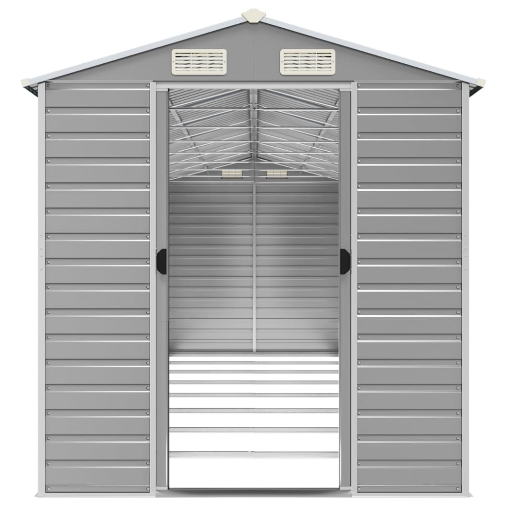 Abrigo de jardim cinza claro 191x725x198 cm aço galvanizado