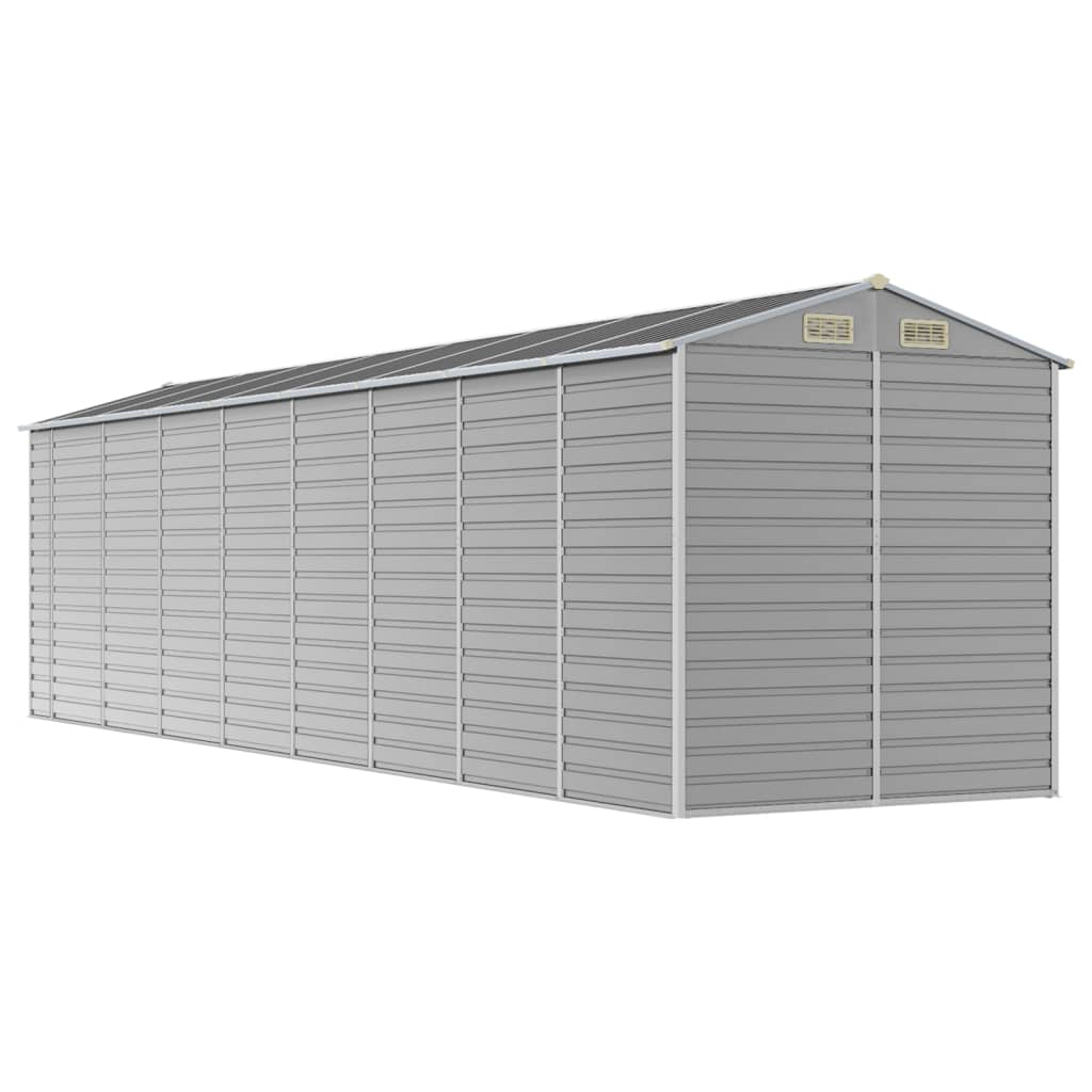 Abrigo de jardim cinza claro 191x725x198 cm aço galvanizado